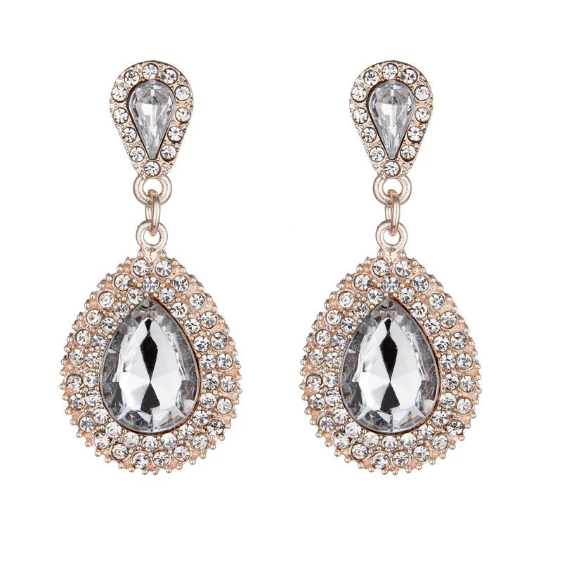 Ретро милые серьги, европейский стиль, инкрустированы diamonds