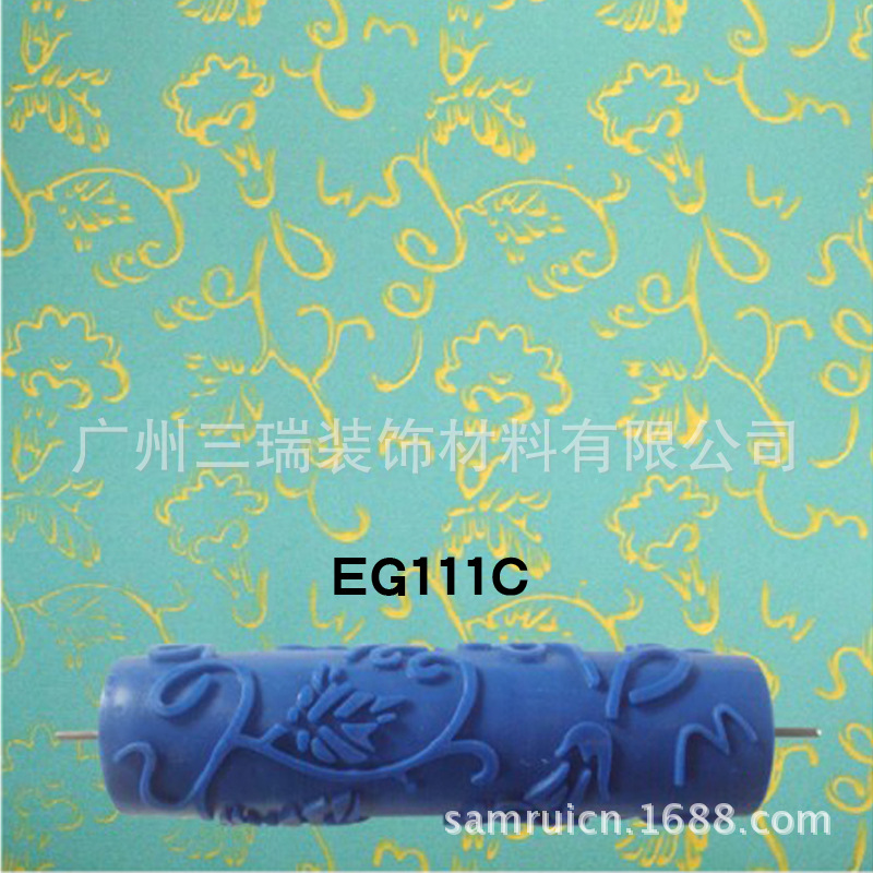 7 pulgadas rodillo de impresión herramienta arte pintura pared moleteado líquido papel pintado rodillo de impresión pintura rodillo moleteado rodillo