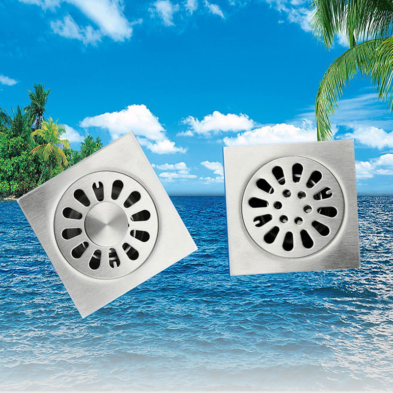 不锈钢拉丝地漏单用两用双用2厘3厘加厚不锈钢喻泉卫浴批发|ms