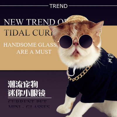 貓咪眼鏡寵物太陽鏡泰迪狗狗墨鏡個性搞怪頭飾潮流寵物配飾貓眼鏡
