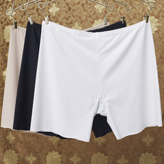 Summer breathable ice silk safety pants, seamless wavy edge underwear, women's anti-exposure insurance three-point leggings