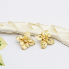 新款手工DIY古風飾品配件黃銅電鍍閃爍玫瑰花掛件 古裝頭飾配件