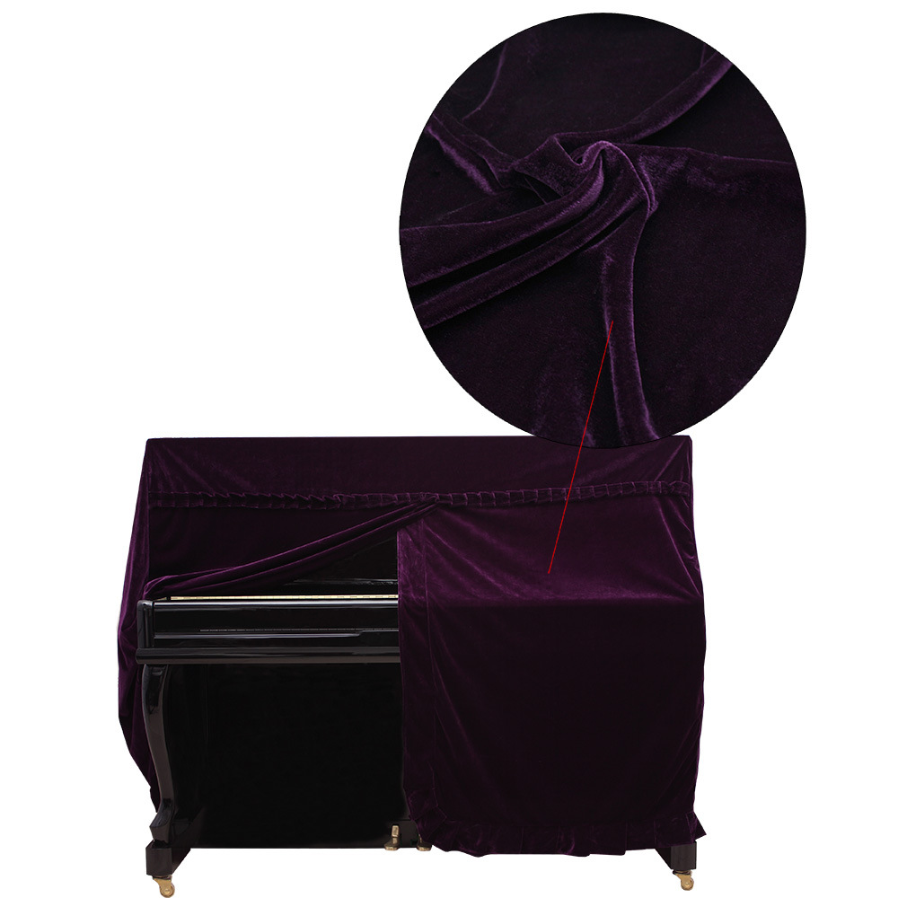 钢琴罩 金丝绒钢琴全罩 绒布防尘套 乐器配件批发多色可选详情10