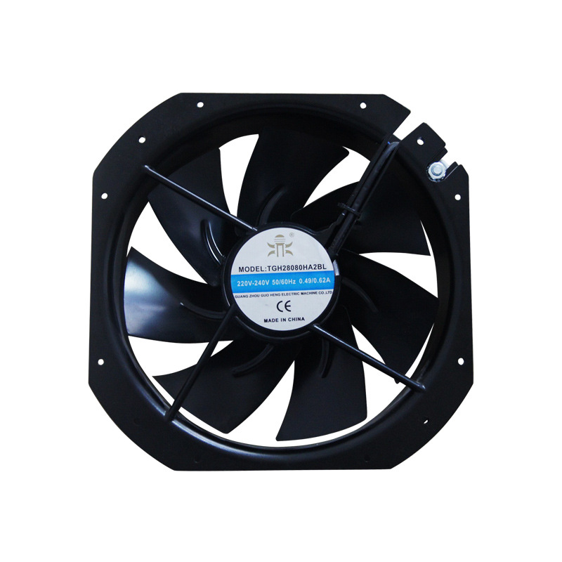 28cm耐高温风机 28080 机柜工业风扇 220V 金属铁扇叶风机