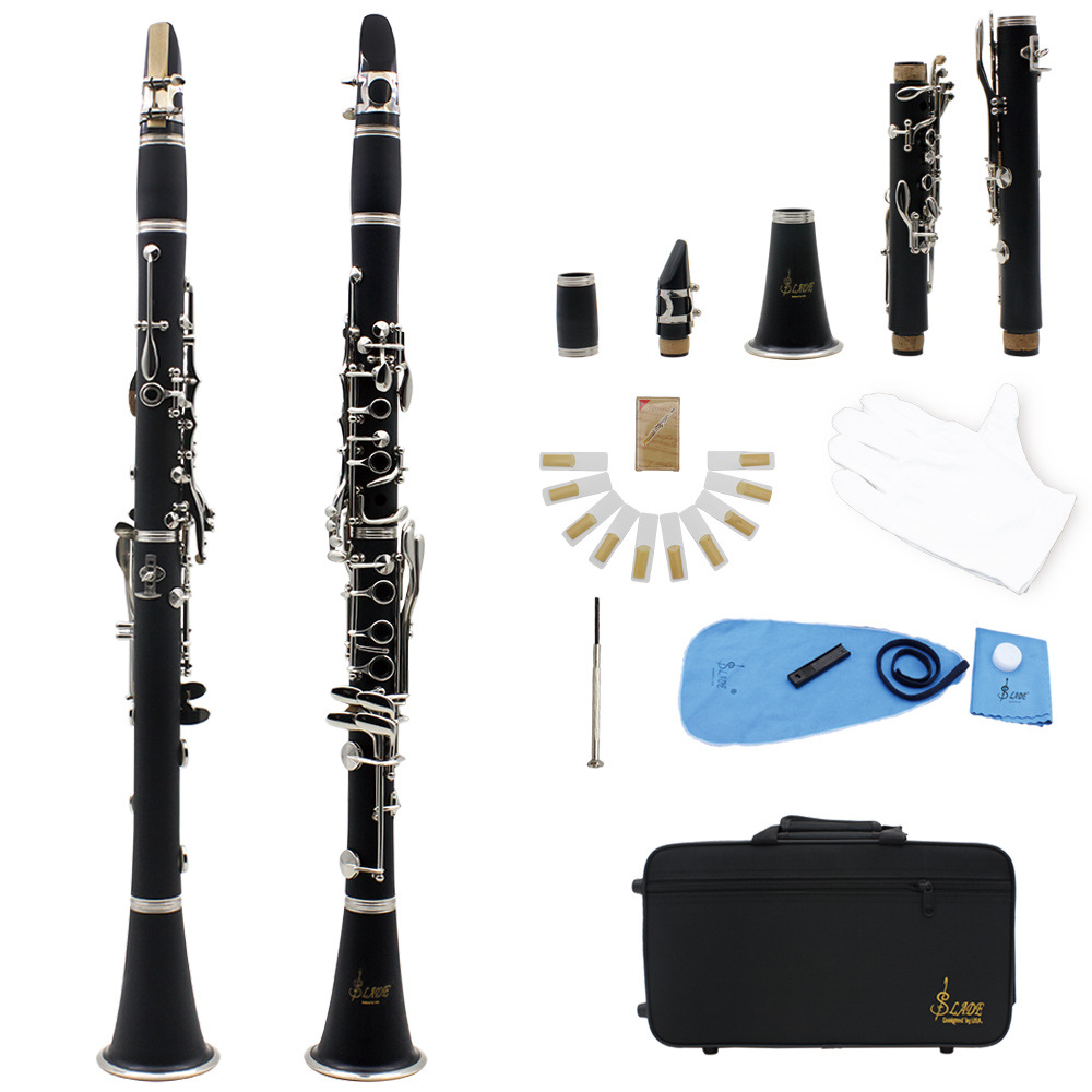 厂家批发LADE单簧管降B调17键胶木黑管学生成人考级乐器黑管套装详情24