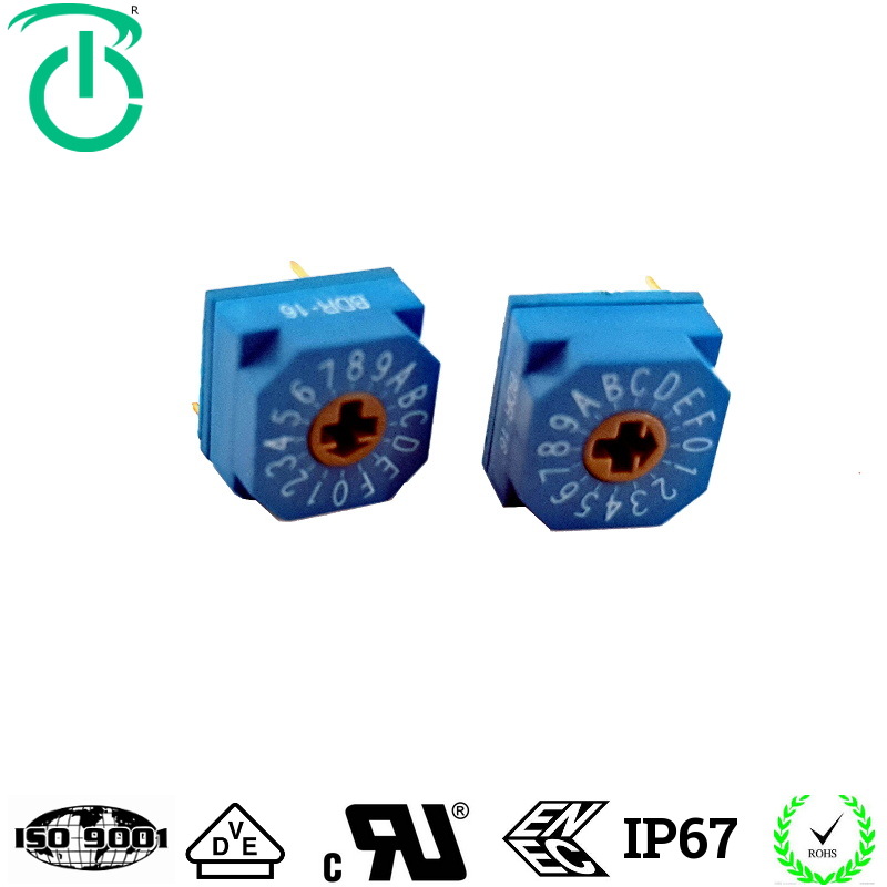 蓝色10*10mm插件贴片3对3脚，4对1脚旋转编码开关