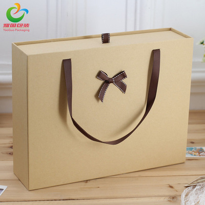 牛皮紙盒 特大號成品牛皮紙提手盒 硬板紙盒 成品發貨現貨批發