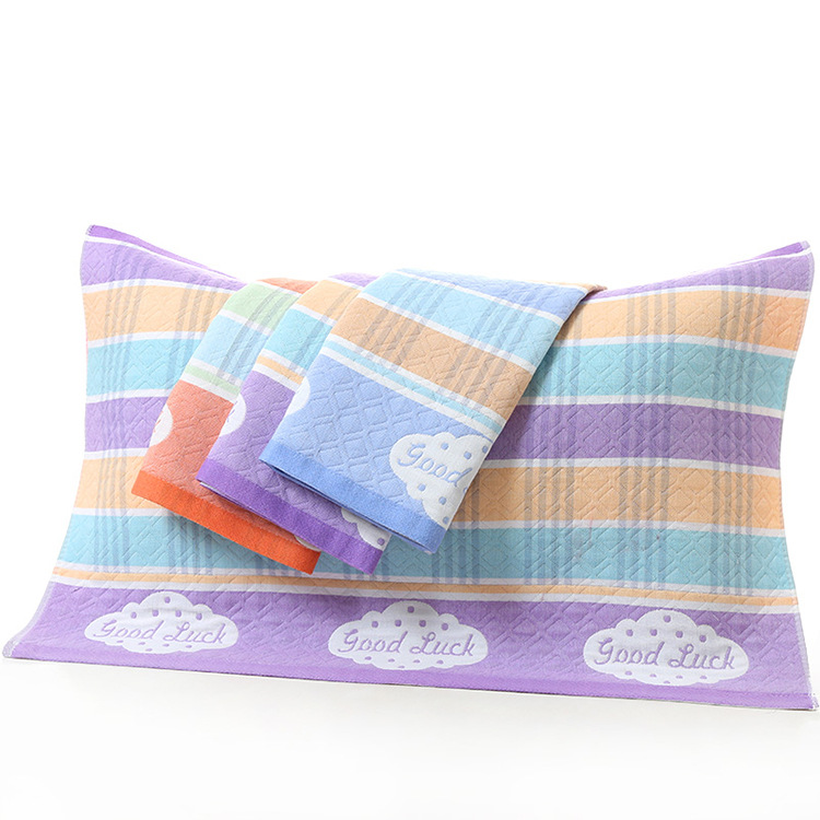 棉纱布枕巾柔软吸水菱格印花枕巾家用商超礼品枕巾情侣枕巾批发|ms