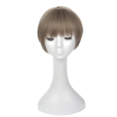 Bob Hair Wigs Perruques Bob Hair Pelucas De Cabello Bob Wig female Bobo head short hair girl personality bangs wig headgear rose inner net high temperature Pelucas 