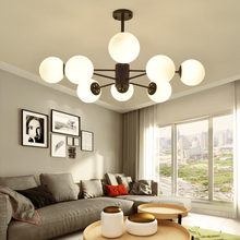 北歐led客廳吊燈后現代創意魔豆玻璃燈具個性鐵藝燈餐廳卧室燈飾