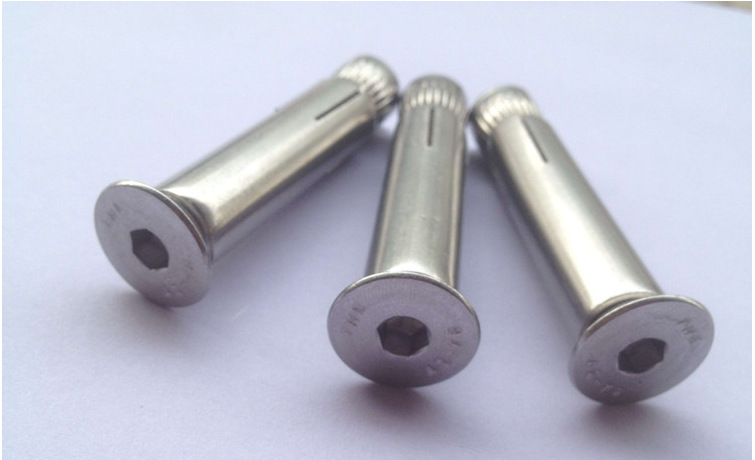 304不锈钢沉头内六角膨胀螺丝平头内置膨胀螺栓 拉爆杆m6m8m10M12