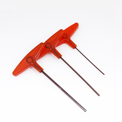 T-type hex wrench with S2 alloy steel handle, hex key with red handle