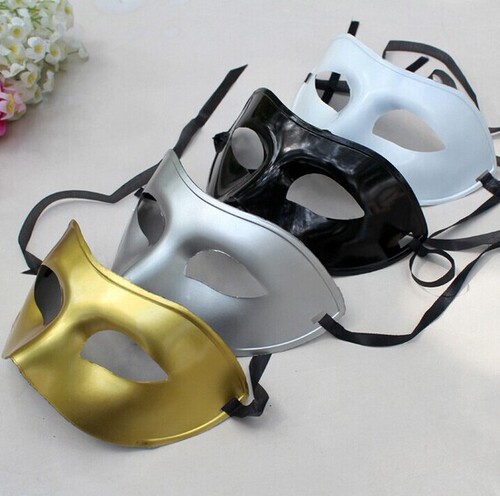 Masquerade men's eye mask simple black half face Halloween mask party holiday party performance props