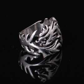 欧美热卖夸张男士霸气复古龙头戒指个性动物龙纹戒子指环厂家直销