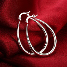 eBay亚马逊热热时尚银饰光面耳圈创意欧美夸张外贸耳环厂家批发