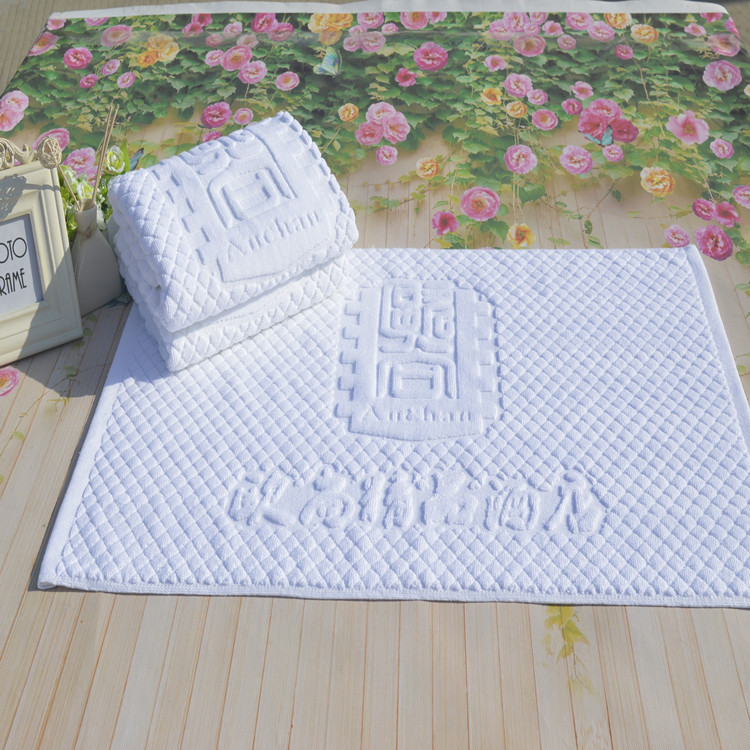 淮安厂家直销全棉绣花可加印LOGO厂家直销全棉提花地巾|ru