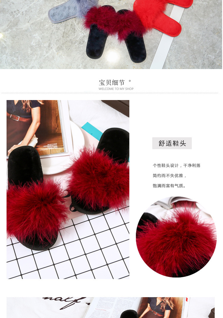 autumn and winter fashion ostrich wool slippers  NSPE9986