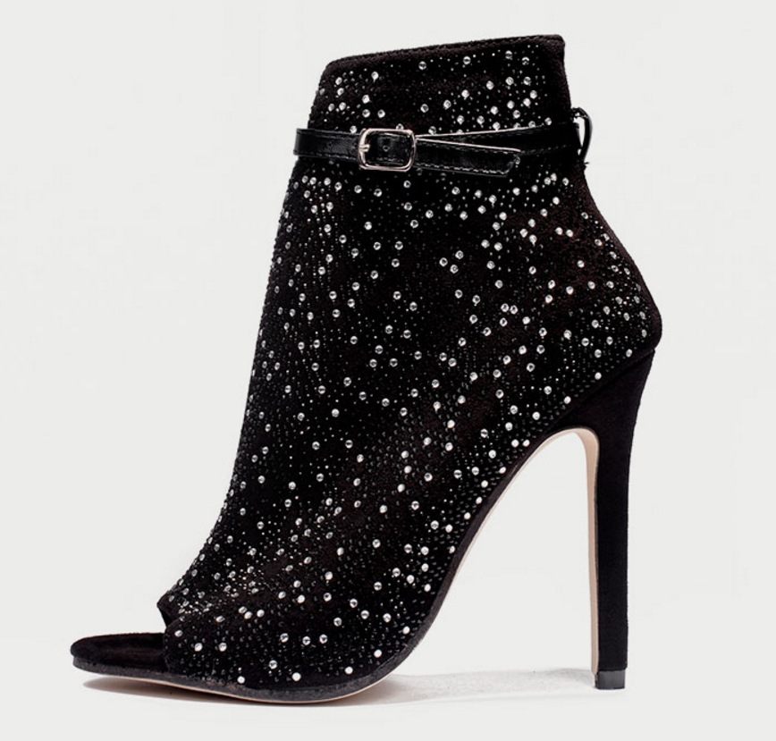 2018 early spring new European Station foreign trade Roman shoes sexy stiletto heel rhinestone high heel sandals women's shoes mn756-2