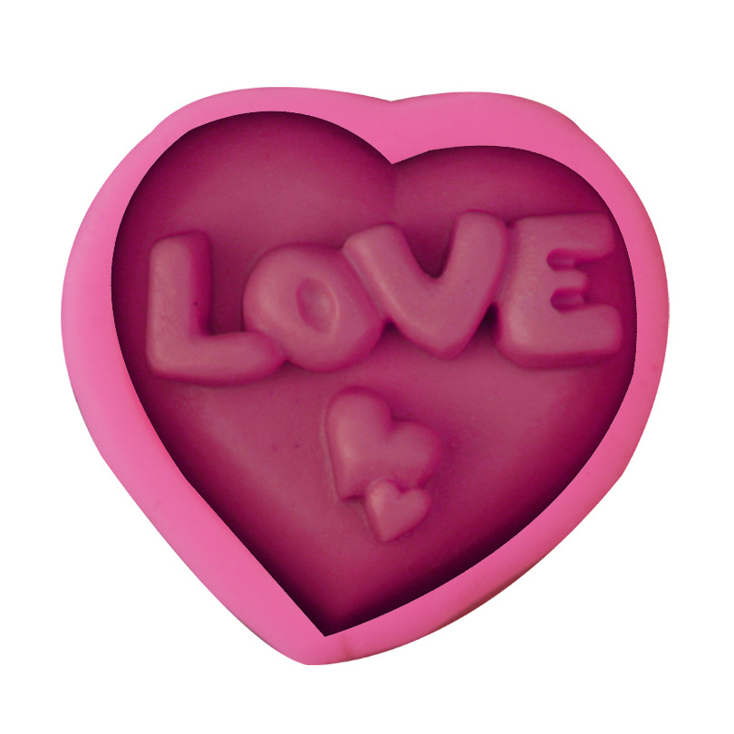 情人节love爱心硅胶模具DIY巧克力手工皂模烘焙蛋糕月饼蛋糕模蛋