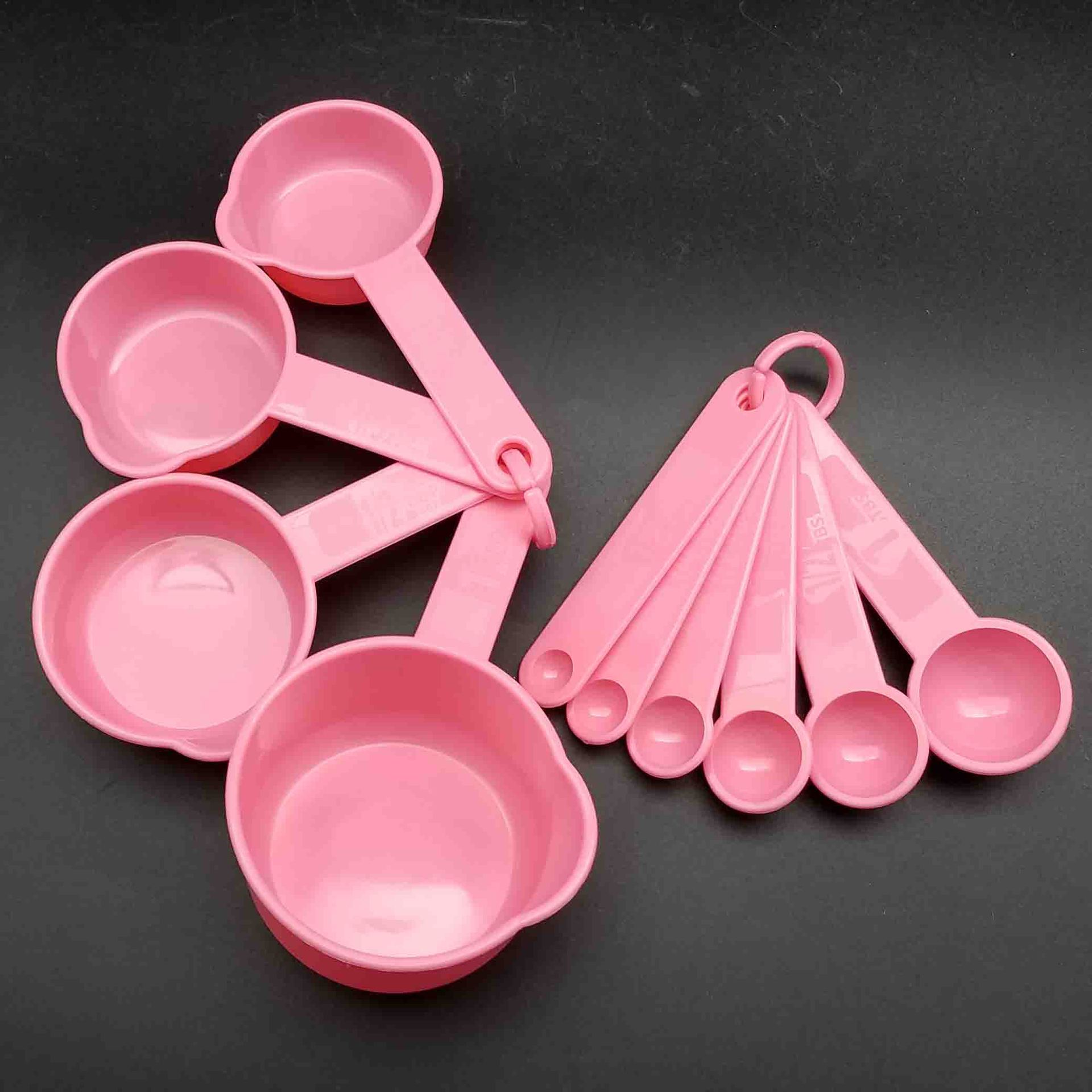厂家直供 粉色十件套量杯量勺 烘焙量杯套装 烘焙工具特价批发