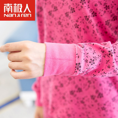 南极人中老年秋衣秋裤女纯棉薄款保暖内衣套装大码打底棉毛衫秋冬