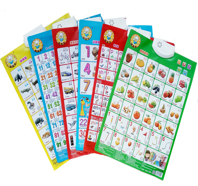 儿童益智早教玩具有声挂图 语音有声早教拼音挂画批发|ms