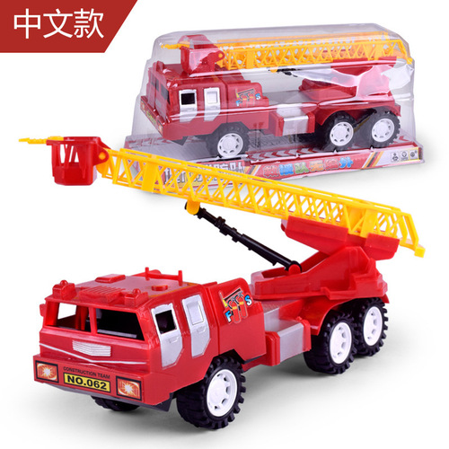 Factory price direct sales new children's inertia toys large simulation fire ladder truck model toys wholesale