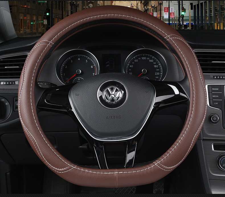 New steering wheel cover four seasons leather handle cover summer D-type steering wheel cover summer steering wheel cover handle cover