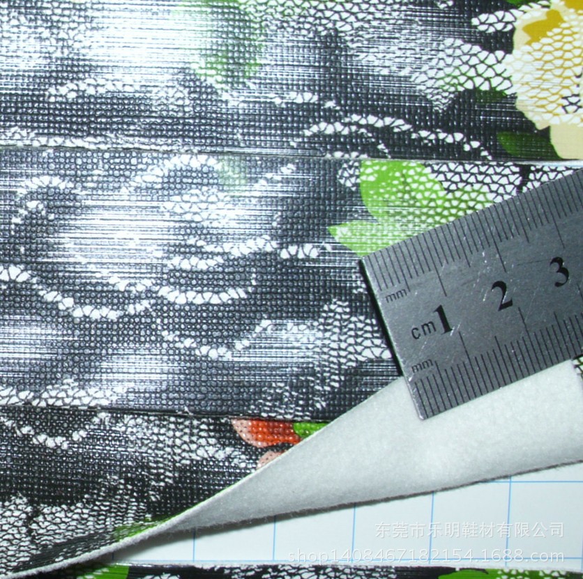 DP7002现货毛底印花人造革鞋材箱包手袋pu