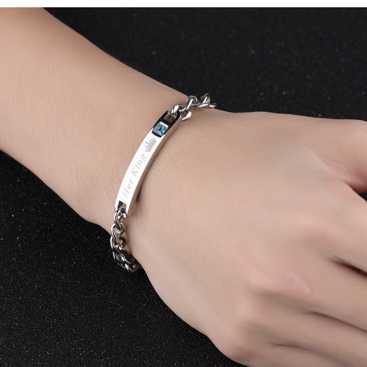 Titanium&Stainless Steel Korea Geometric bracelet(male) NHOP1657-male