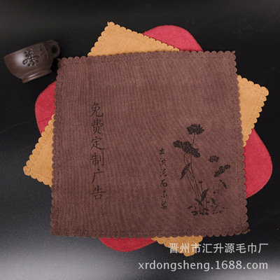 中國風磨絨茶巾比純棉吸水30茶巾茶具印花茶巾 茶布抹布茶具贈品