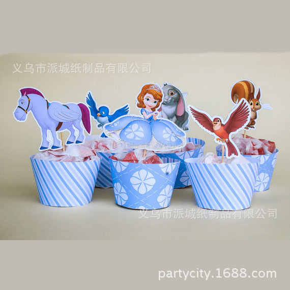 Su Feiya princess Cake Inserted card Girth Theme Party Dessert decorate baby Birthday Cake plug-in unit