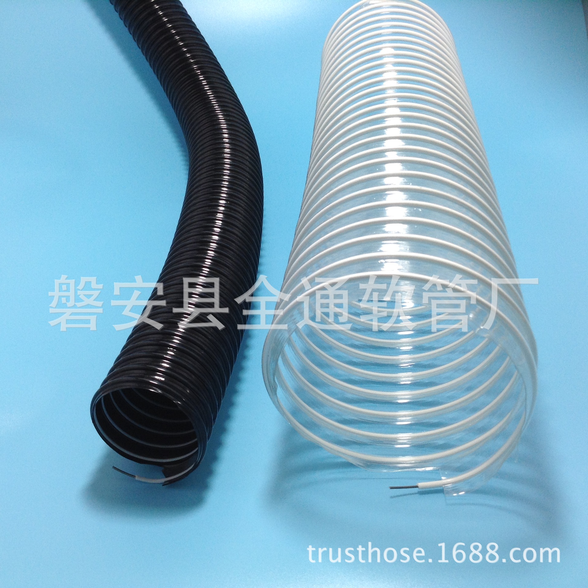 供应直径130毫米 工业通风吸尘用 耐油耐酸碱 pvc钢丝缠绕波纹管