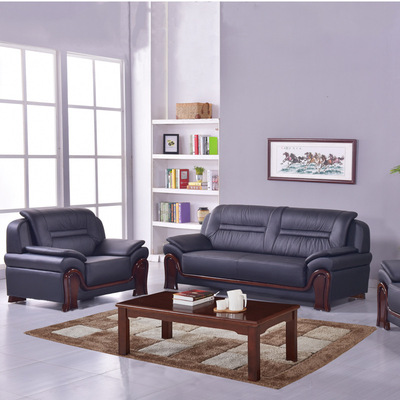现代真皮办公沙发茶几组合 接待会客牛皮沙发 办公家具商务沙发|ru