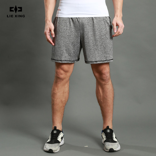 Sports running shorts, fitness training shorts, elastic strap pockets, quick-drying, manufacturer supply shorts 12019