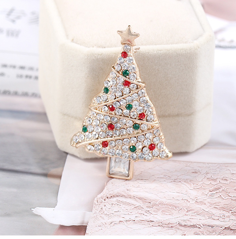 Fashion Christmas Tree Alloy Plating Inlay Rhinestones Women's Brooches display picture 4