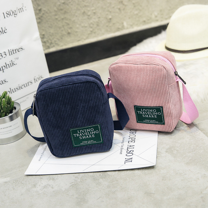 韩国灯芯绒复古百搭日系女原宿文艺可爱迷你小包手机包单肩斜跨包