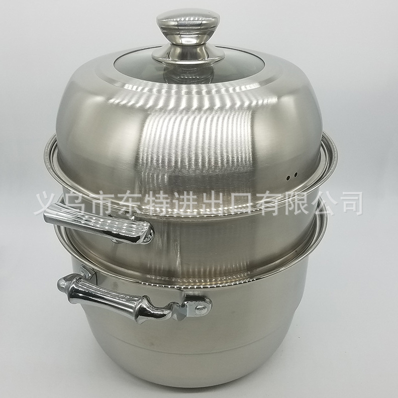 Factory direct sales of stainless steel steamers, combination LIDS, double-bottom steamers, composite steel multi-purpose steamers, high-end gift POTS detail image 5