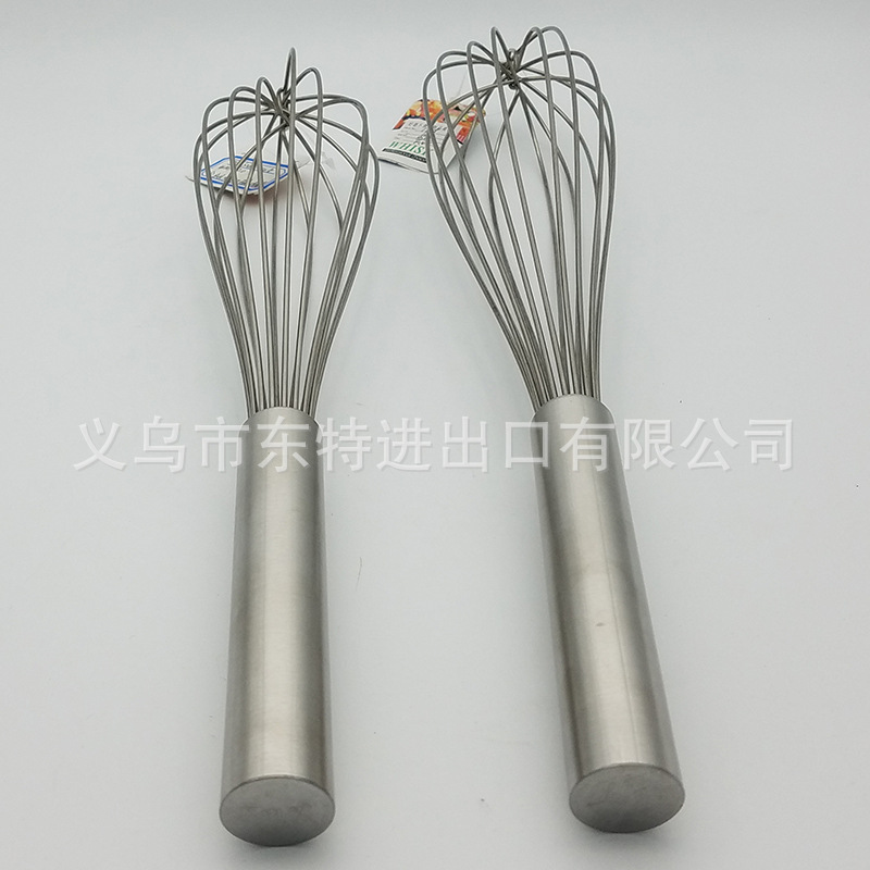 Factory direct sales of stainless steel egg beater with steel handle and 8-line manual mixer. Egg and cream beater for baking detail image 5