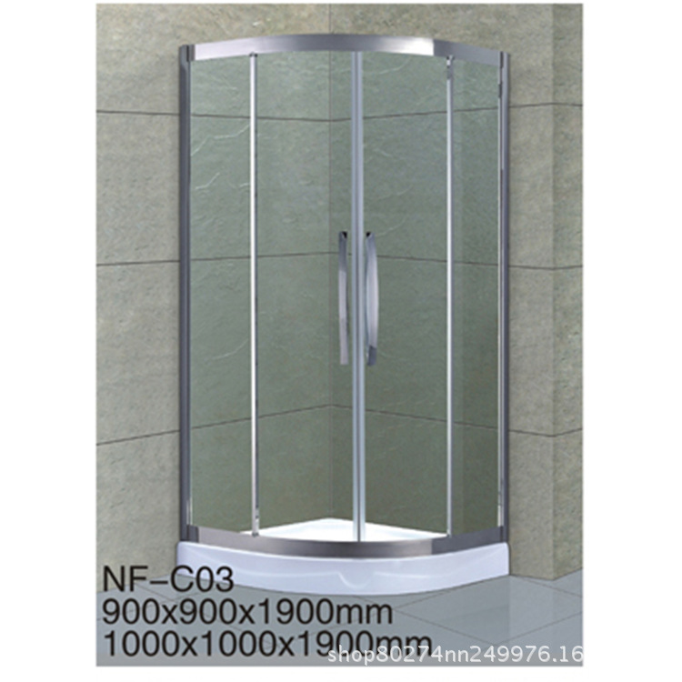 simple and easy Shower Room factory customized 304 Stainless steel Arc sector A glyph Shower Room Partition glass