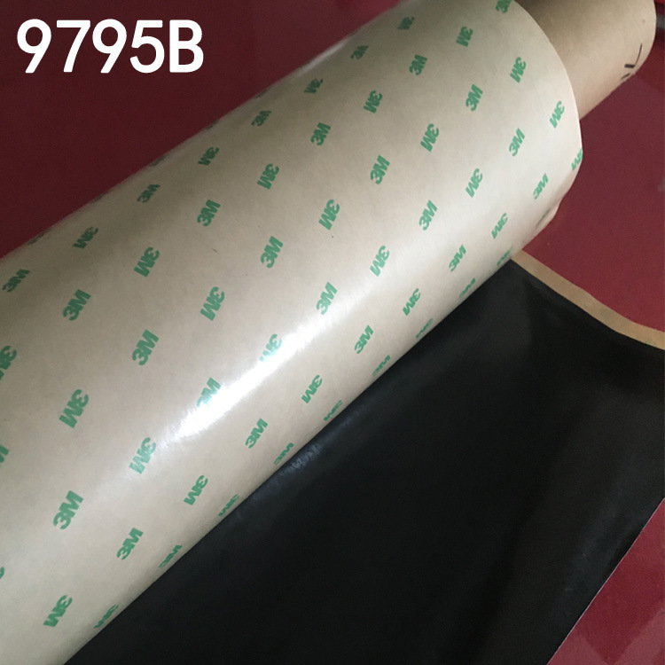 3m9795b黑色pet双面胶耐高温 黑色遮光胶带 3m9795b背胶模切加工