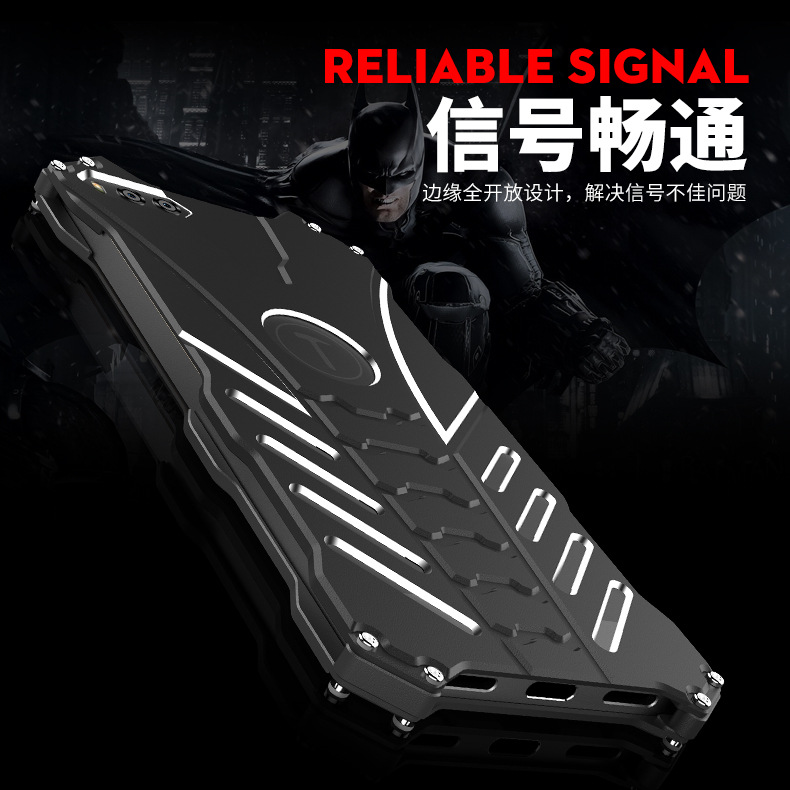 R-Just Batman Shockproof Aluminum Shell Metal Case with Custom Stent for Smartisan Nut Pro