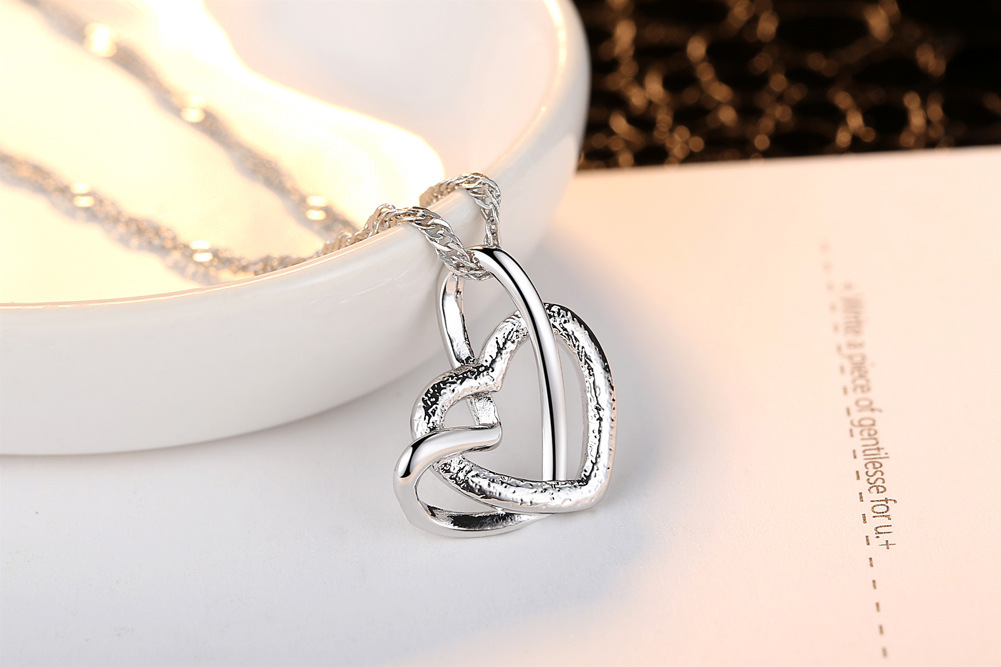 Daily Occasion Copper Material Simple Style Commute Heart Shape Copper Plating Pendant Necklace