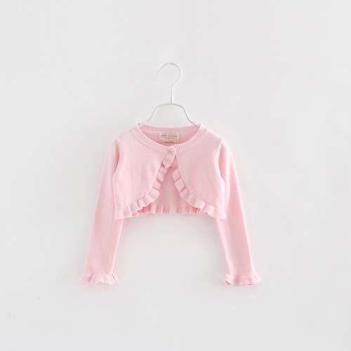 A dropshipping Korean version of girls' knitted cardigan, small shawl jacket, air-conditioning shirt, children's baby sweater cardigan, spring and autumn