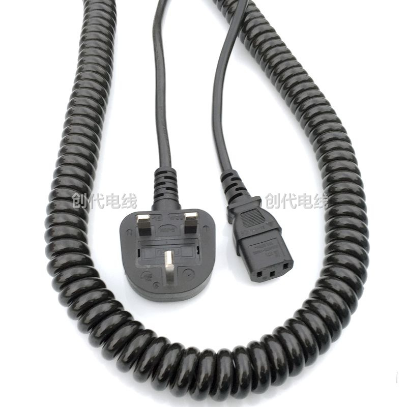 2芯3芯弹簧线0.5 0.75 1.0 1.5平方PU弹簧线带插头品字尾PU弹弓线