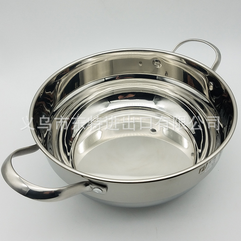 厂家直销不锈钢汤蒸锅高档复底玻璃双耳汤锅高档礼品火锅多用锅详情图6