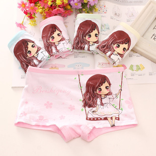 New Children's Underwear Girls Cotton Little Girl Printed Boxers Girls Baby Boxer Panties Wholesale
