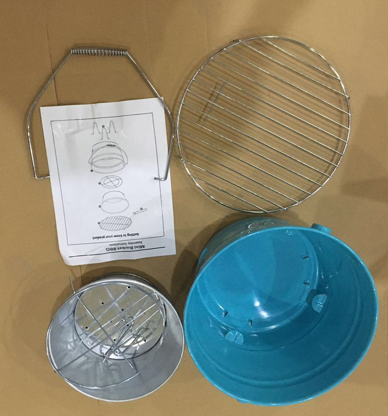 Suministro directo de fábrica cubo estufa mango barbacoa horno cubo redondo forma barbacoa parrilla color carbón barbacoa horno