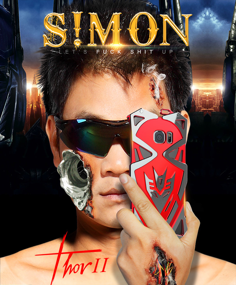 SIMON THOR Ⅱ Aviation Aluminum Alloy Shockproof Armor Metal Case Cover for Samsung Galaxy S7 Edge