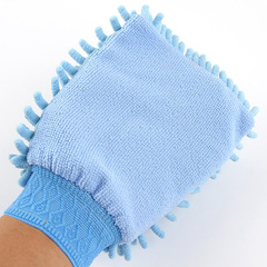 Car wash and wipe car double-sided waterproof chenille gloves rag coral polyp plush thickened and velvet special winter tools